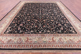 Black Persian Tabriz Hand Knotted Wool Rug - 11' 11" X 14' 8" - Golden Nile