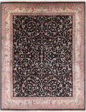 Black Persian Tabriz Hand Knotted Wool Rug - 11' 11" X 14' 8" - Golden Nile