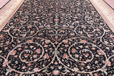 Black Persian Tabriz Hand Knotted Wool Rug - 11' 11" X 14' 8" - Golden Nile