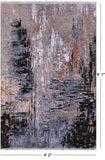 Abstract Contemporary Hand Knotted Wool & Silk Rug - 4' 2" X 6' 1" - Golden Nile