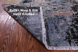 Abstract Contemporary Hand Knotted Wool & Silk Rug - 4' 2" X 6' 1" - Golden Nile