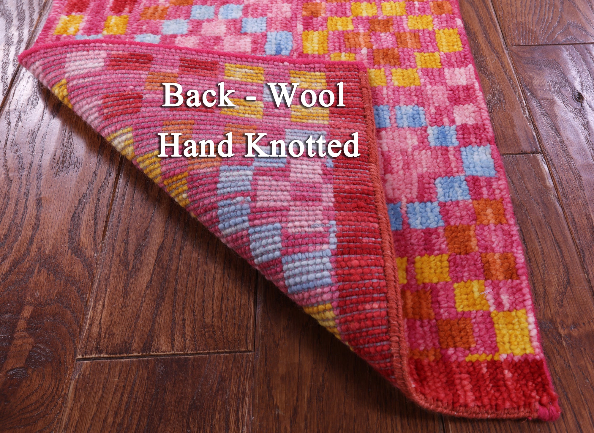 Pink Tribal Moroccan Handmade Wool Runner Rug - 1' 6" X 9' 9" - Golden Nile