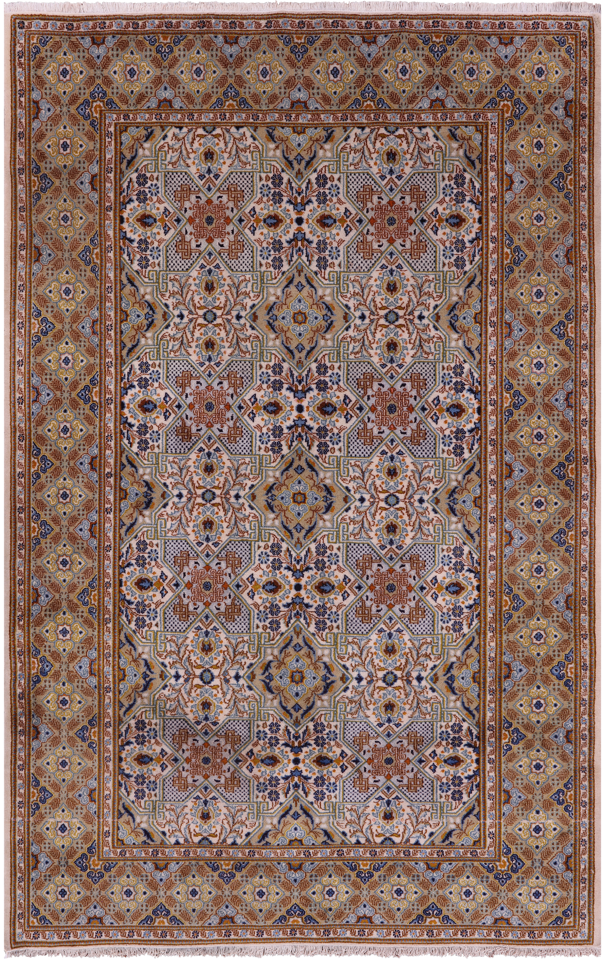 Persian Kashan Hand Knotted Wool Rug - 4' 7" X 7' 0" - Golden Nile