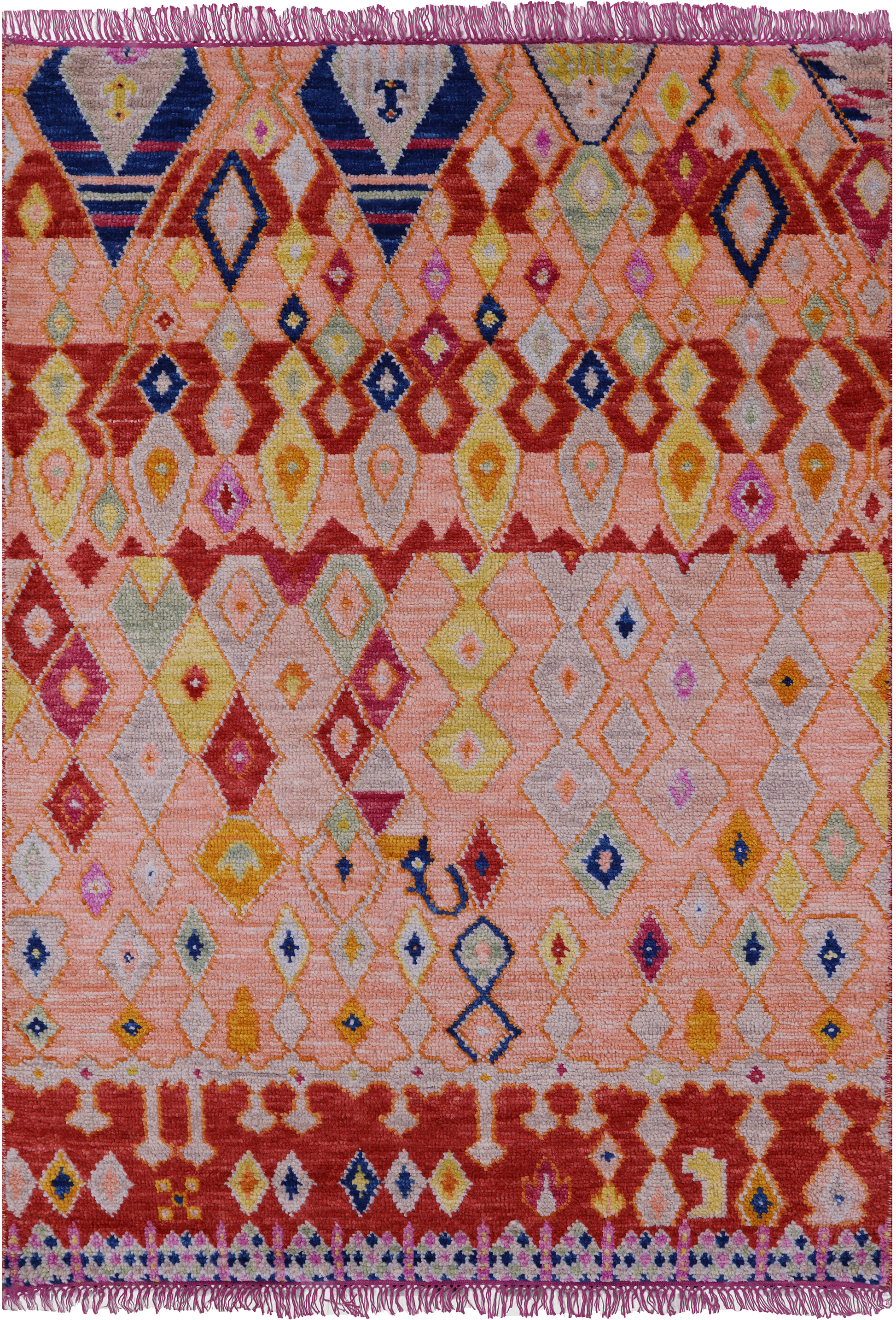 Tribal Moroccan Handmade Wool Rug - 4' 4" X 6' 0" - Golden Nile