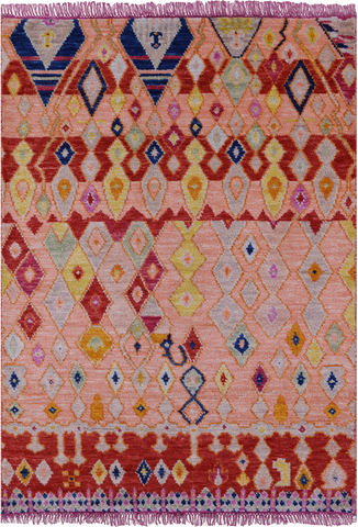 Tribal Moroccan Handmade Wool Rug - 4' 4