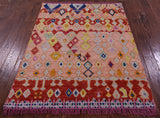 Tribal Moroccan Handmade Wool Rug - 4' 4" X 6' 0" - Golden Nile