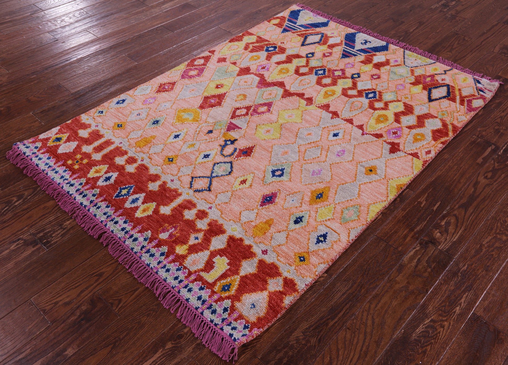 Tribal Moroccan Handmade Wool Rug - 4' 4" X 6' 0" - Golden Nile