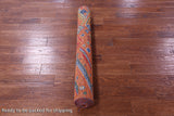 Orange Tribal Moroccan Hand Knotted Wool Rug - 4' 2" X 5' 11" - Golden Nile
