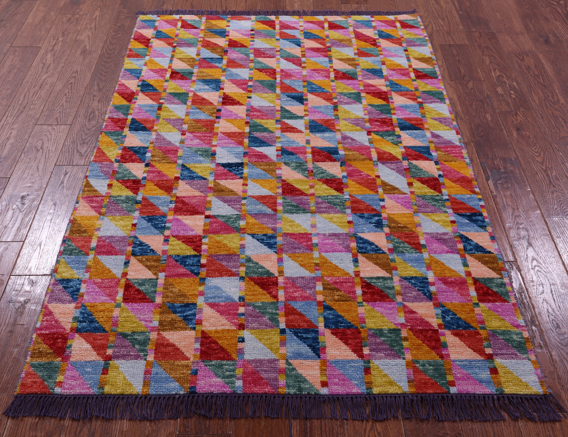 Tribal Moroccan Hand-Knotted Wool Rug - 4' 1" X 6' 0" - Golden Nile