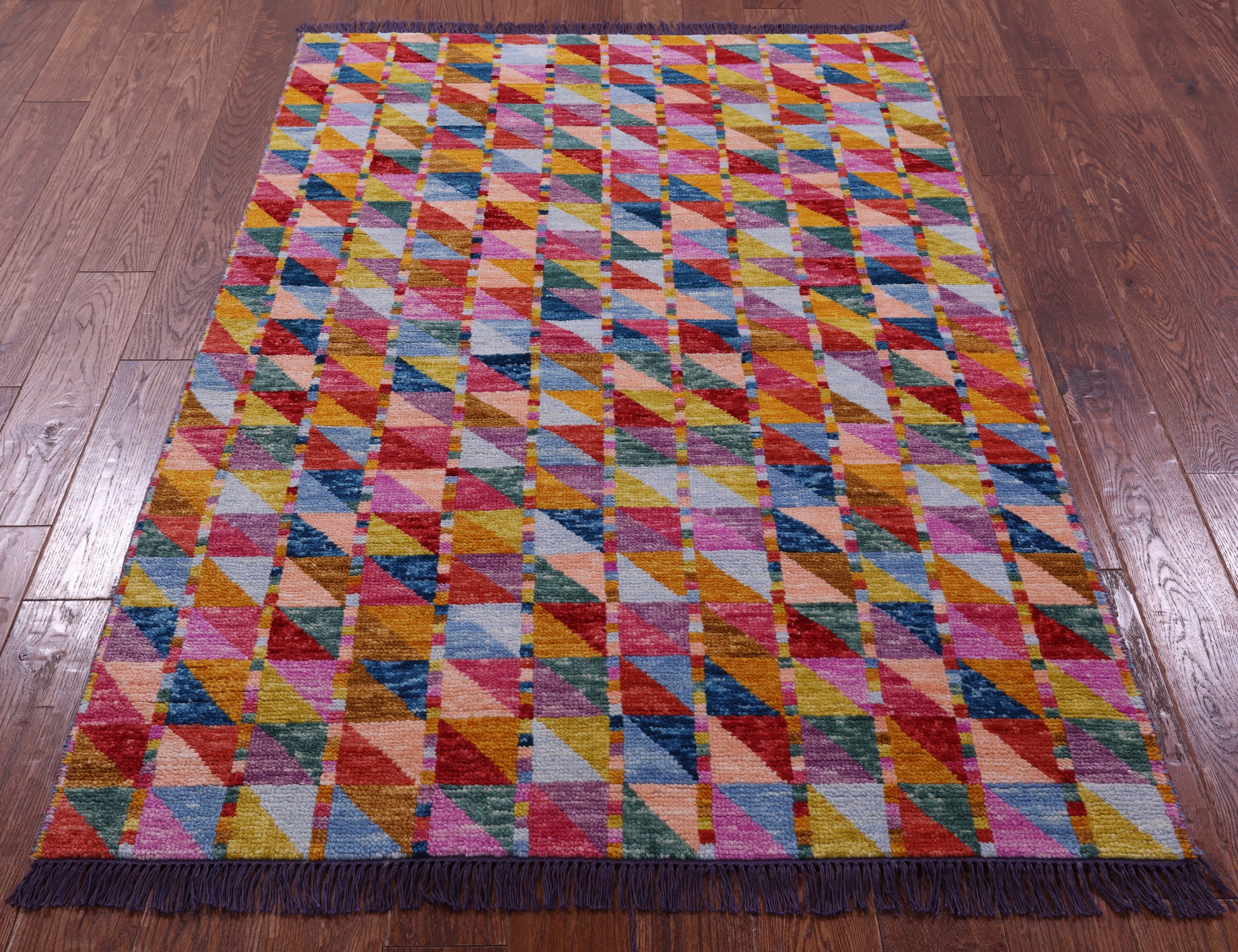Tribal Moroccan Hand-Knotted Wool Rug - 4' 1" X 6' 0" - Golden Nile
