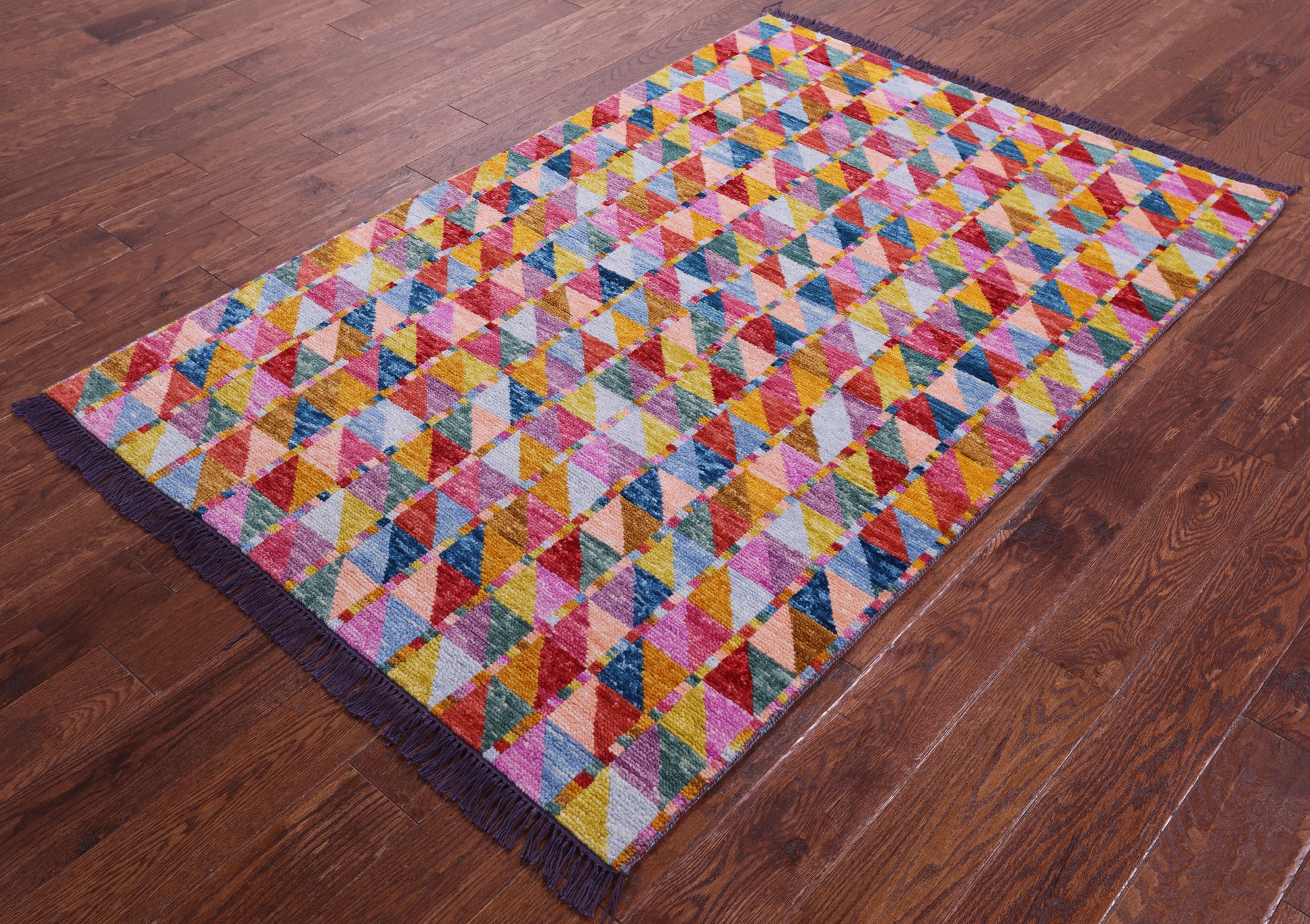 Tribal Moroccan Hand-Knotted Wool Rug - 4' 1" X 6' 0" - Golden Nile