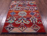 Tribal Moroccan Handmade Wool Rug - 4' 1" X 5' 11" - Golden Nile
