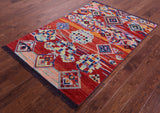 Tribal Moroccan Handmade Wool Rug - 4' 1" X 5' 11" - Golden Nile