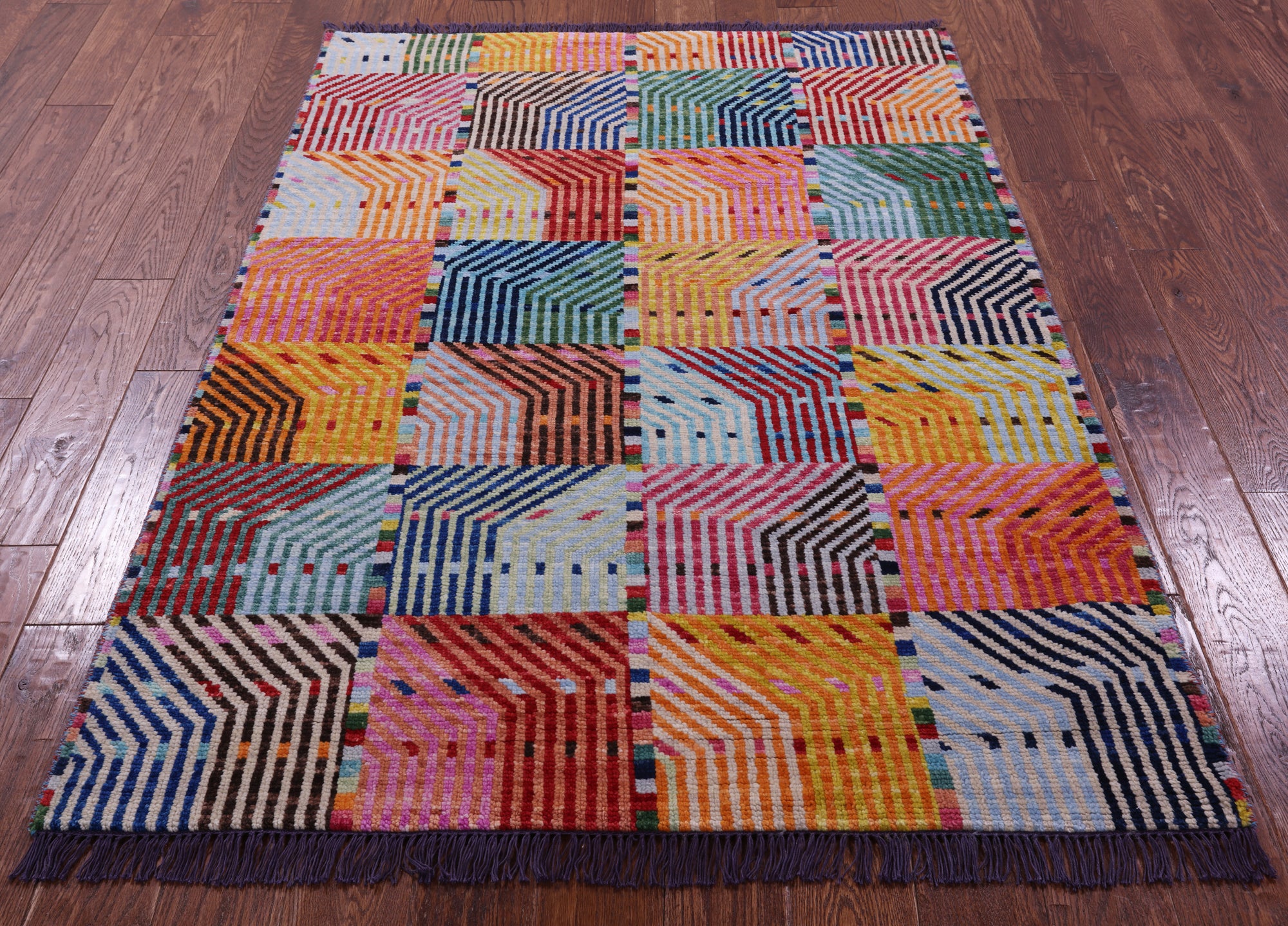Tribal Moroccan Handmade Wool Rug - 4' 2" X 5' 10" - Golden Nile