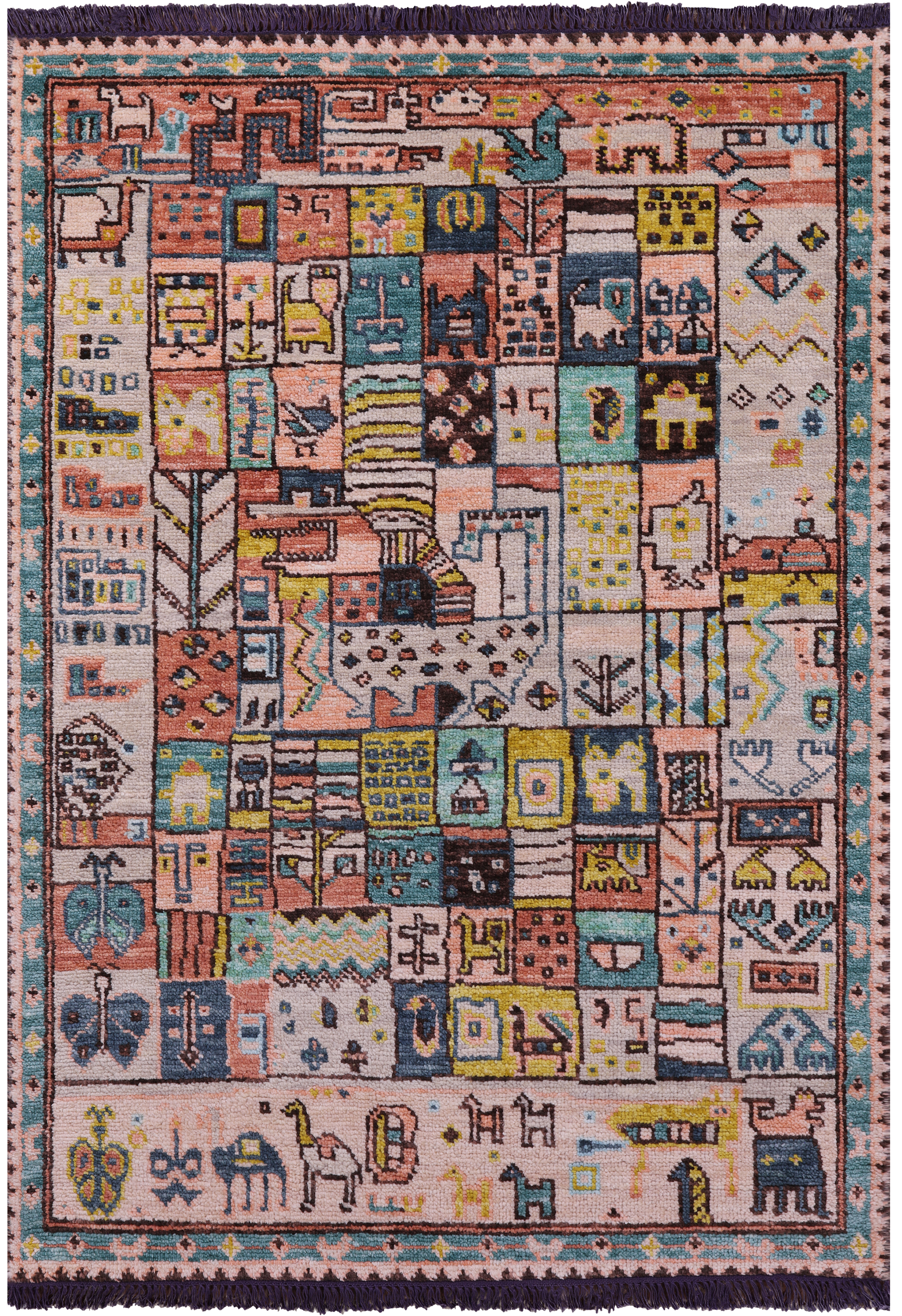 Tribal Moroccan Hand-Knotted Wool Rug - 4' 1" X 6' 0" - Golden Nile