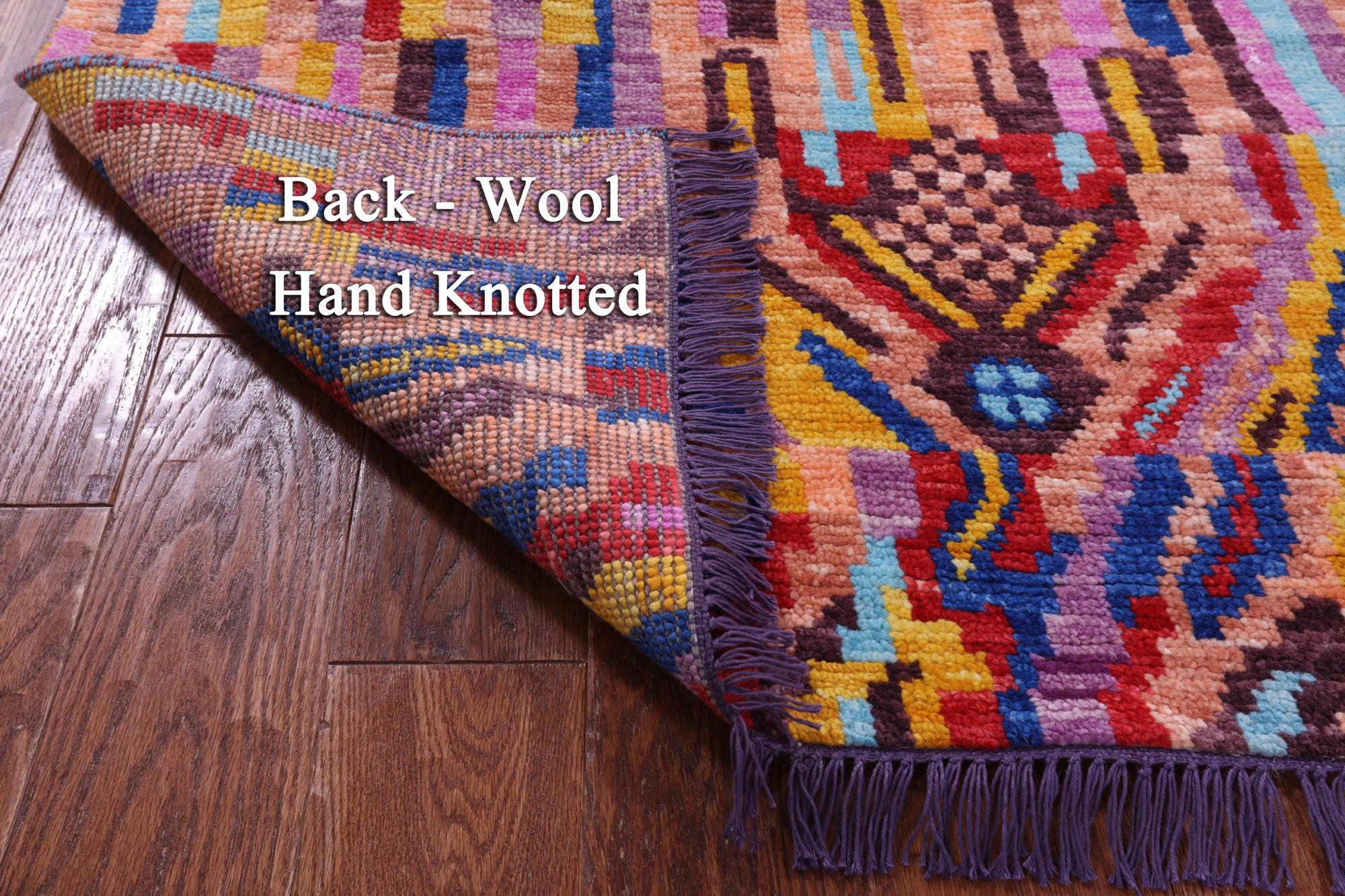 Tribal Moroccan Hand-Knotted Wool Rug - 4' 1" X 5' 11" - Golden Nile