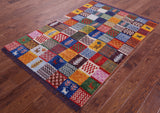 Tribal Moroccan Hand Knotted Wool Rug - 4' 1" X 6' 1" - Golden Nile