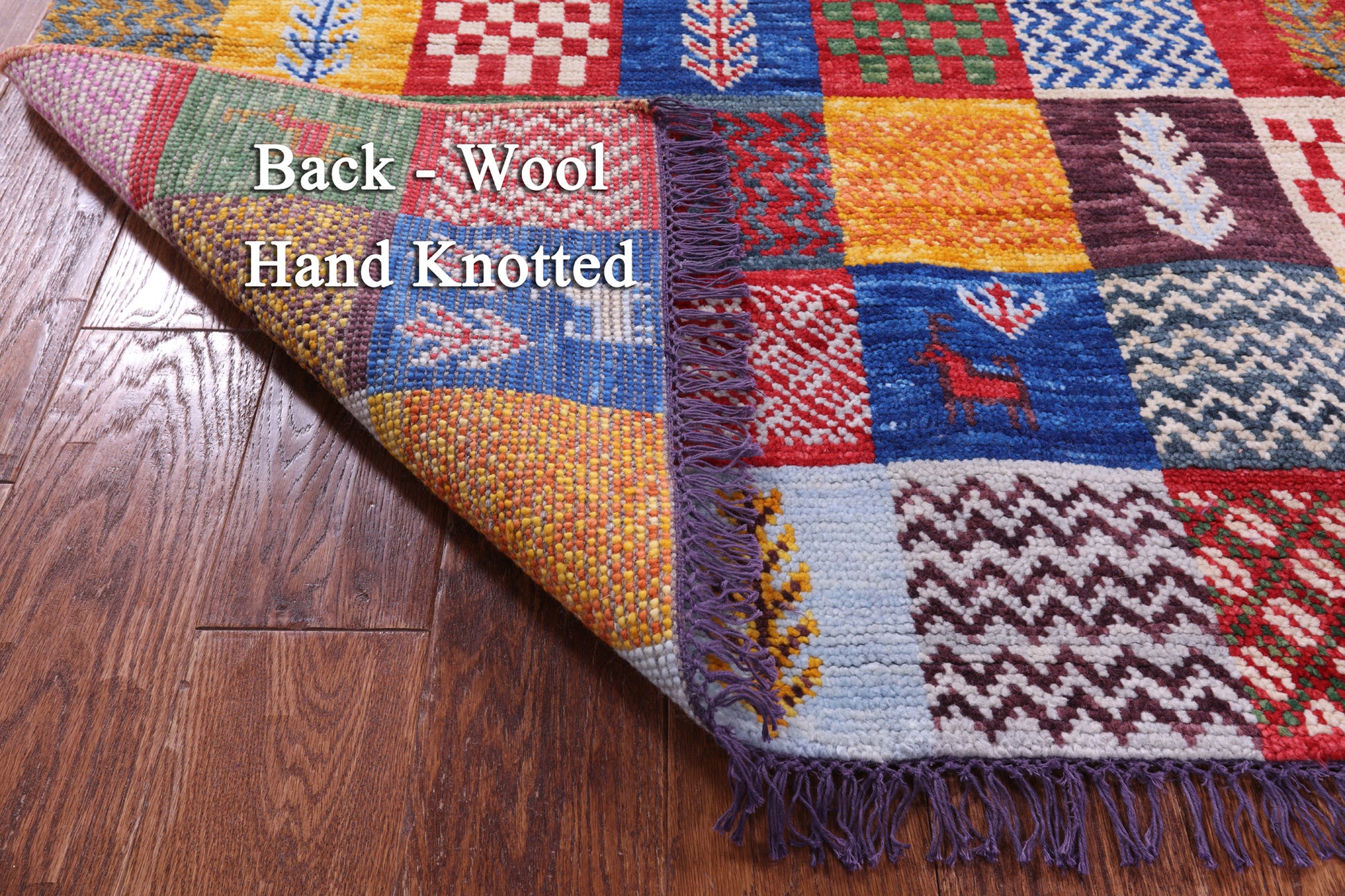 Tribal Moroccan Hand Knotted Wool Rug - 4' 1" X 6' 1" - Golden Nile