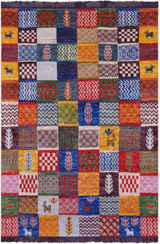 Tribal Moroccan Hand Knotted Wool Rug - 4' 1