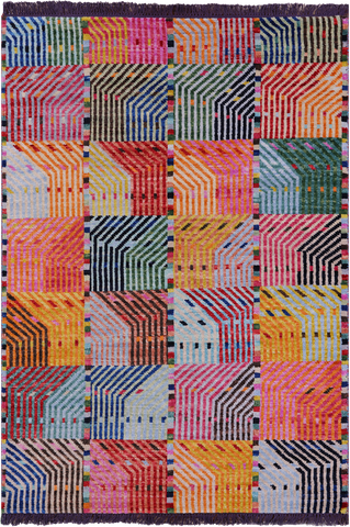 Tribal Moroccan Handmade Wool Rug - 4' 1