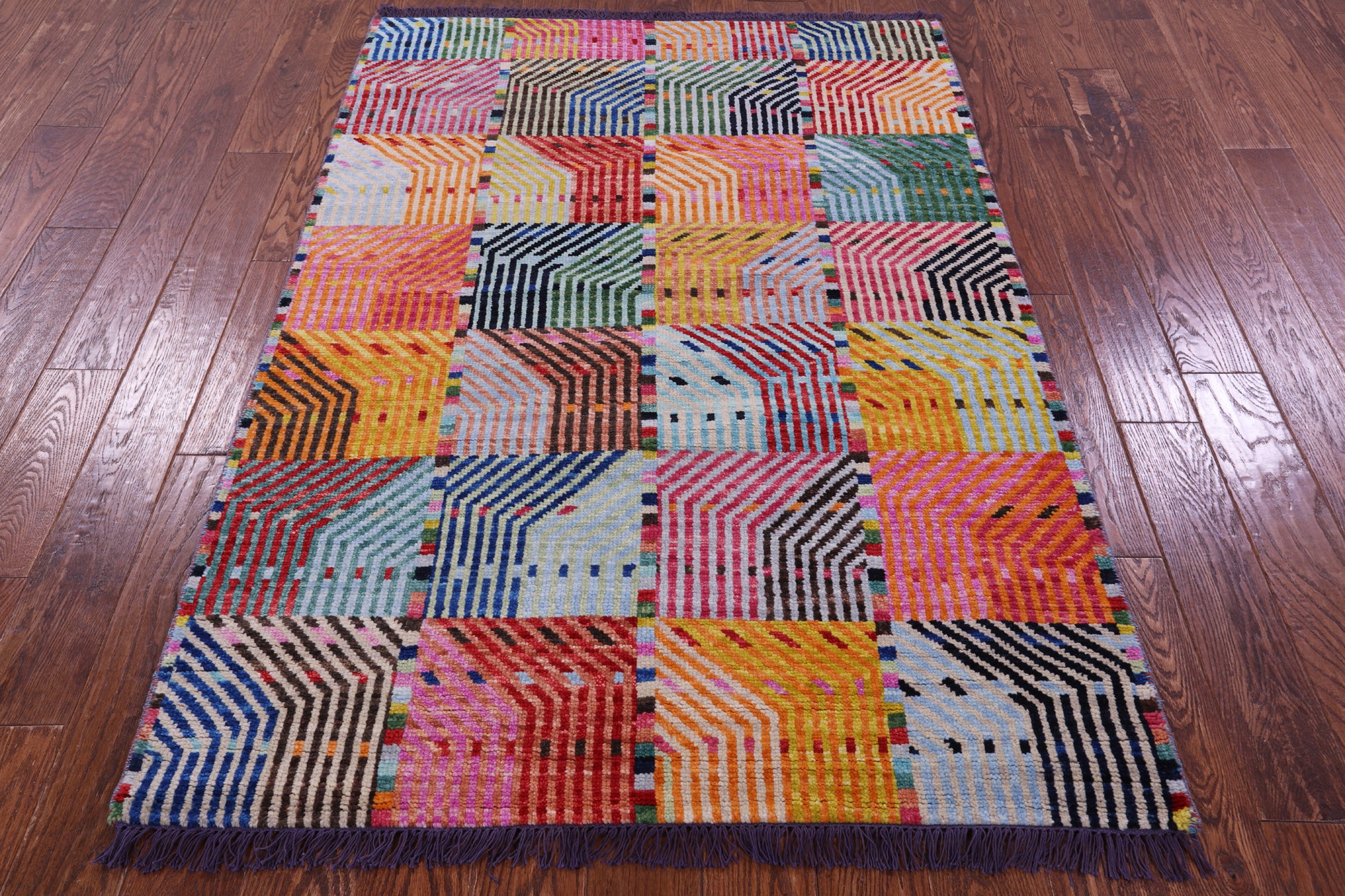 Tribal Moroccan Handmade Wool Rug - 4' 1" X 5' 10" - Golden Nile