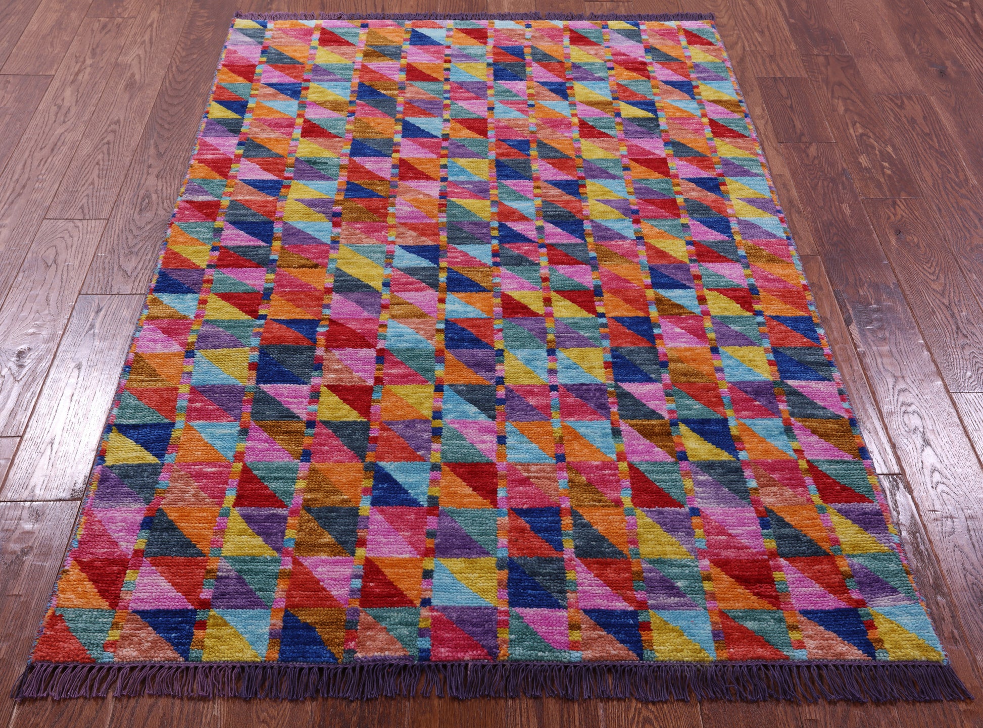 Tribal Moroccan Hand-Knotted Wool Rug - 4' 0" X 5' 10" - Golden Nile