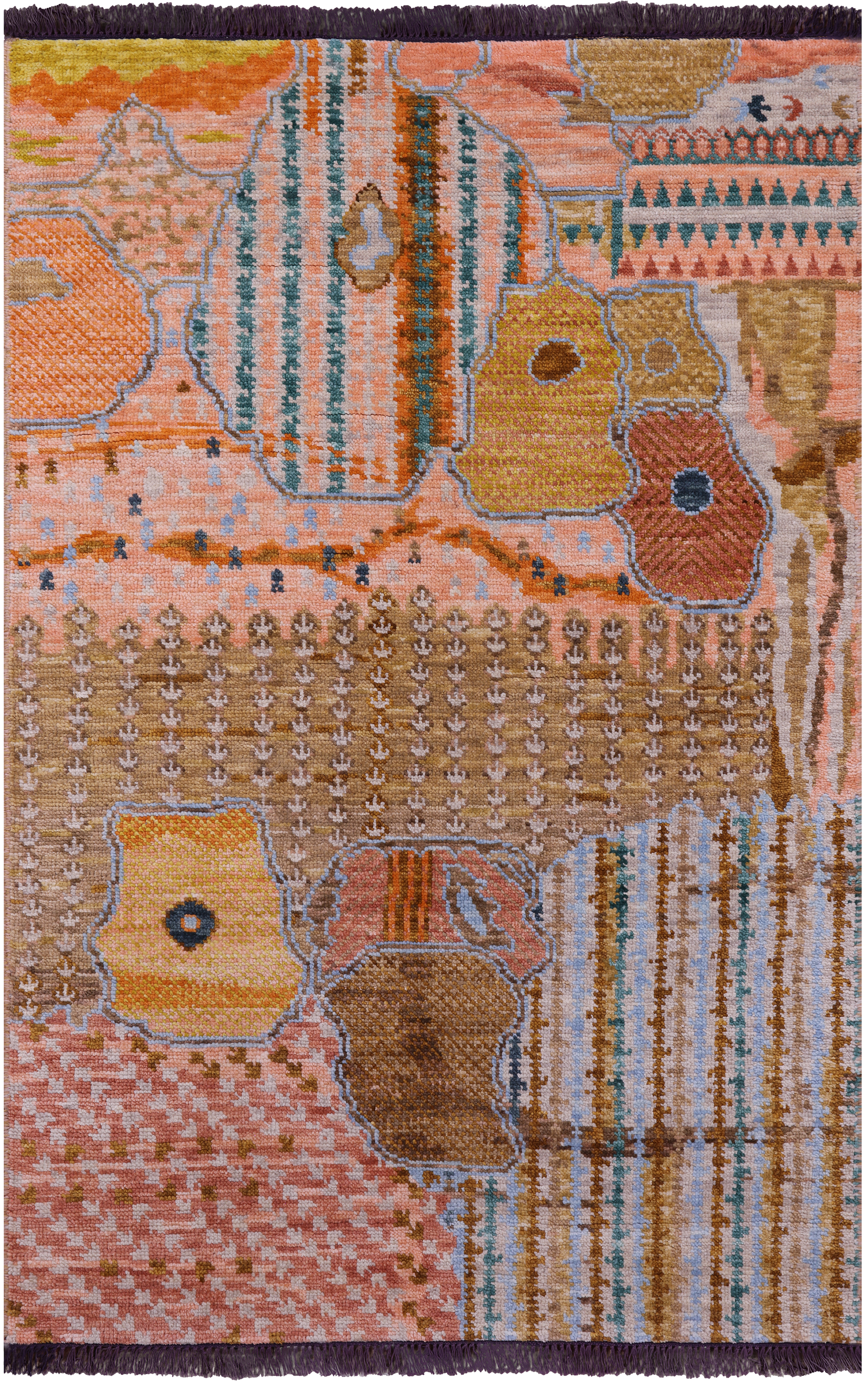 Tribal Moroccan Handmade Wool Rug - 4' 1" X 6' 2" - Golden Nile