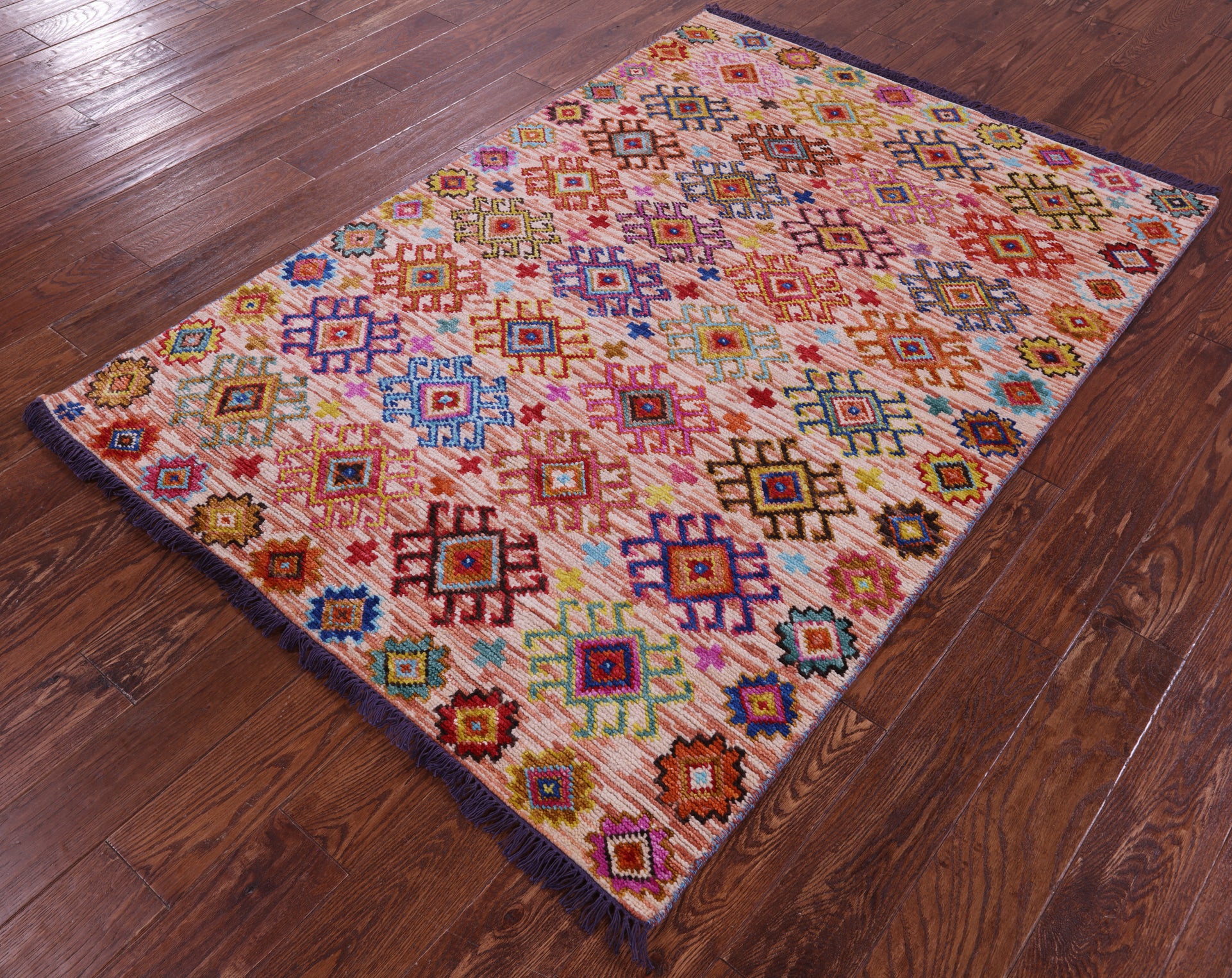 Tribal Moroccan Handmade Wool Rug - 4' 3" X 6' 0" - Golden Nile