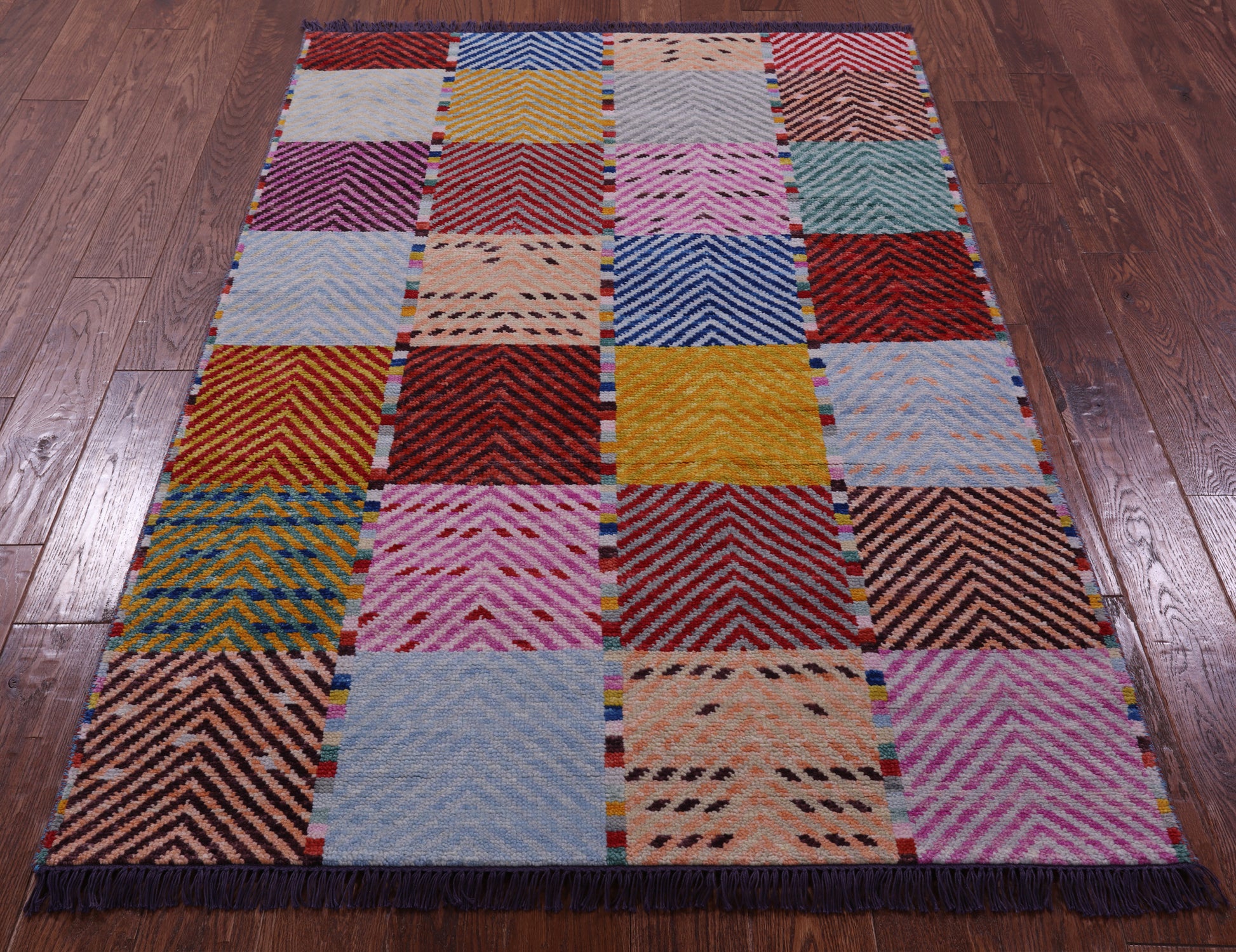 Tribal Moroccan Hand-Knotted Wool Rug - 4' 1" X 6' 0" - Golden Nile