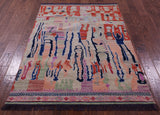 Tribal Moroccan Handmade Wool Rug - 4' 2" X 6' 0" - Golden Nile