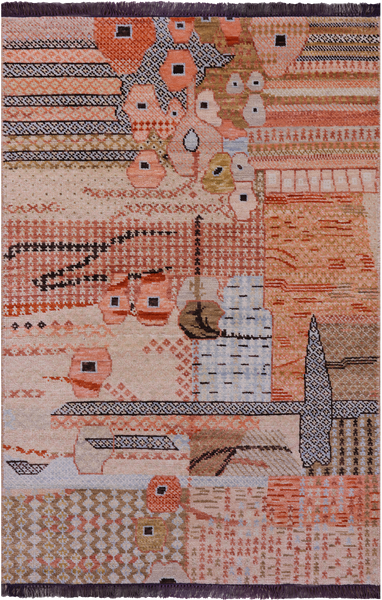 Tribal Moroccan Hand Knotted Wool Rug - 4' 1" X 6' 1" - Golden Nile