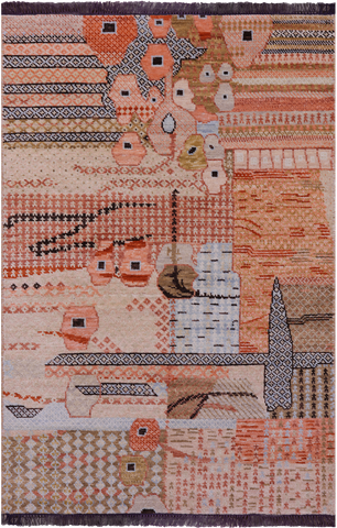 Tribal Moroccan Hand Knotted Wool Rug - 4' 1