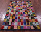 Tribal Moroccan Hand Knotted Wool Rug - 4' 1" X 5' 11" - Golden Nile