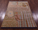 Tribal Moroccan Hand Knotted Wool Rug - 4' 1" X 6' 1" - Golden Nile
