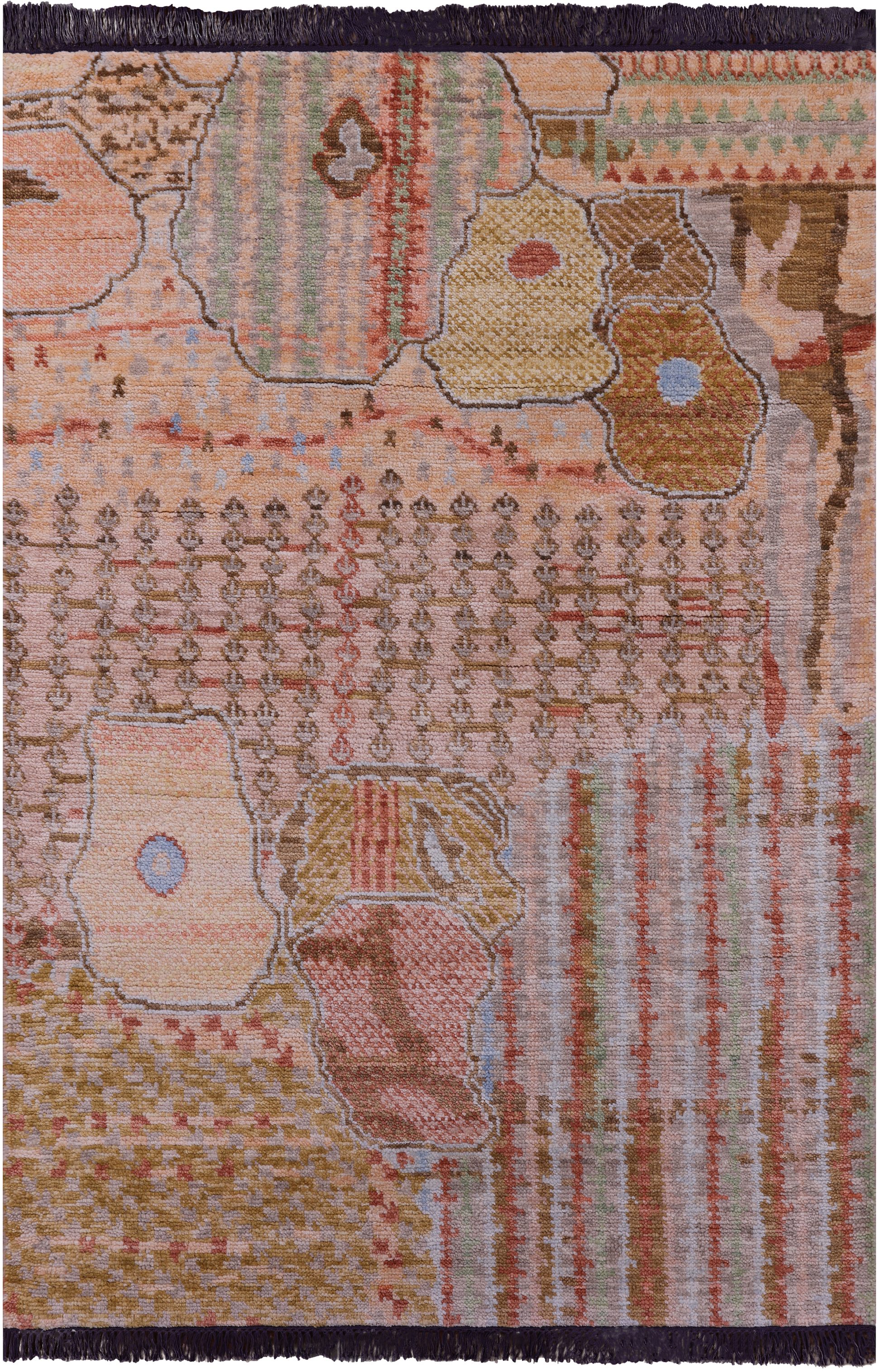 Tribal Moroccan Hand Knotted Wool Rug - 4' 1" X 6' 1" - Golden Nile