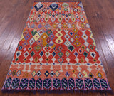 Tribal Moroccan Hand Knotted Wool Rug - 4' 4" X 7' 11" - Golden Nile