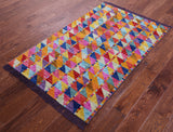 Tribal Moroccan Hand Knotted Wool Rug - 3' 1" X 5' 0" - Golden Nile