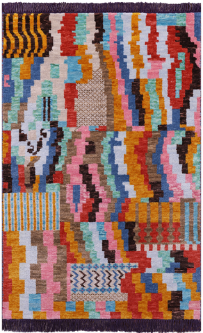 Tribal Moroccan Hand-Knotted Wool Rug - 3' 1