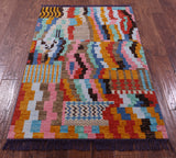 Tribal Moroccan Hand-Knotted Wool Rug - 3' 1" X 5' 0" - Golden Nile