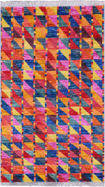 Tribal Moroccan Hand-Knotted Wool Rug - 3' 1" X 5' 1" - Golden Nile