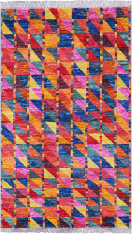 Tribal Moroccan Hand-Knotted Wool Rug - 3' 1