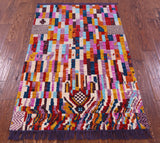 Tribal Moroccan Hand-Knotted Wool Rug - 3' 0" X 5' 0" - Golden Nile