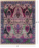 Persian Fine Serapi Hand Knotted Wool & Silk Rug - 8' 0" X 10' 1" - Golden Nile