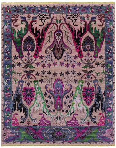 Persian Fine Serapi Hand Knotted Wool & Silk Rug - 8' 0