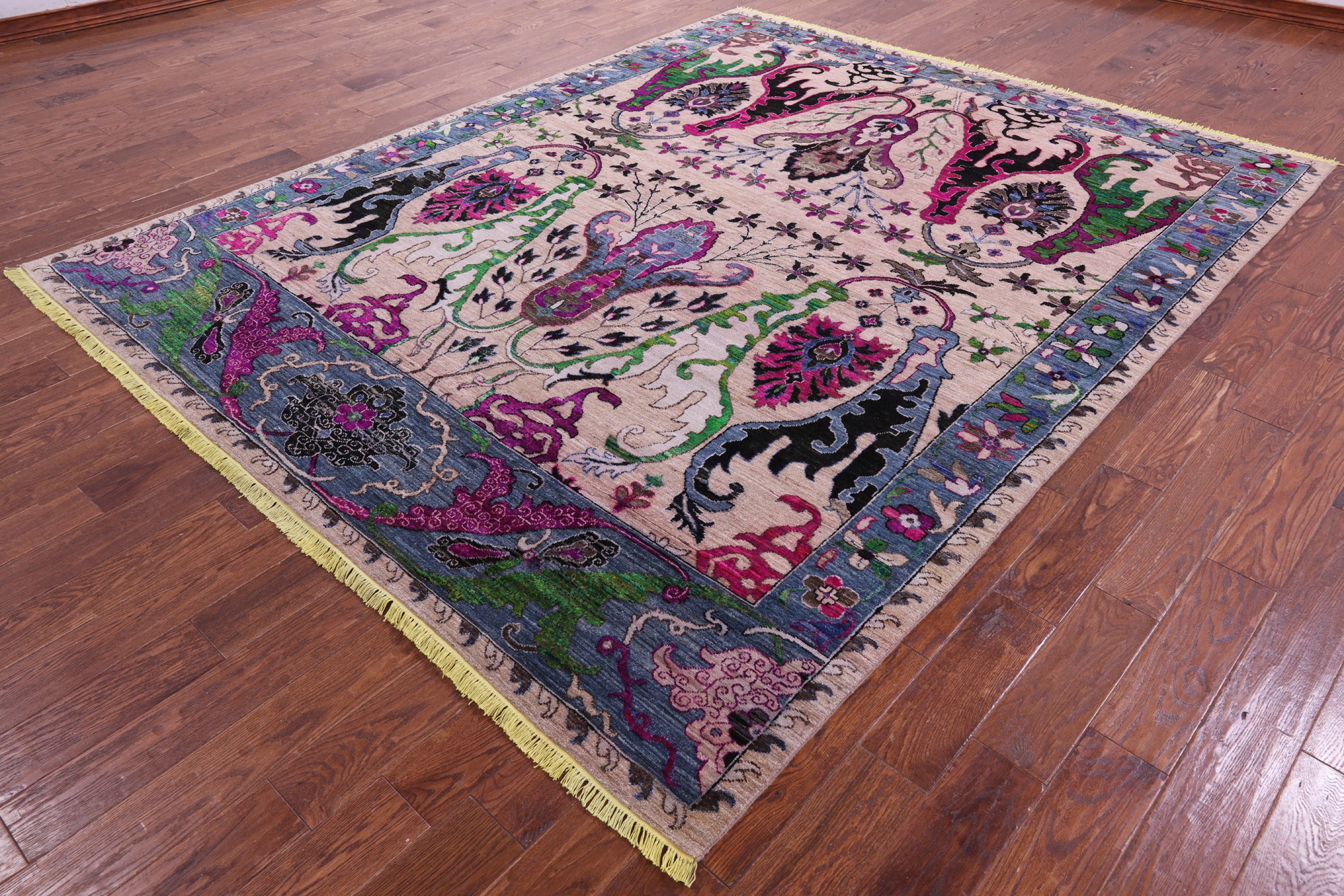 Persian Fine Serapi Hand Knotted Wool & Silk Rug - 8' 0" X 10' 1" - Golden Nile