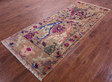 Persian Fine Serapi Handmade Wool & Silk Runner Rug - 4' 1" X 10' 0" - Golden Nile