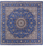 Square Persian Nain Hand Knotted Wool & Silk Rug - 10' 1" X 10' 1" - Golden Nile