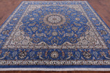 Square Persian Nain Hand Knotted Wool & Silk Rug - 10' 1" X 10' 1" - Golden Nile