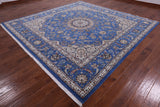 Square Persian Nain Hand Knotted Wool & Silk Rug - 10' 1" X 10' 1" - Golden Nile