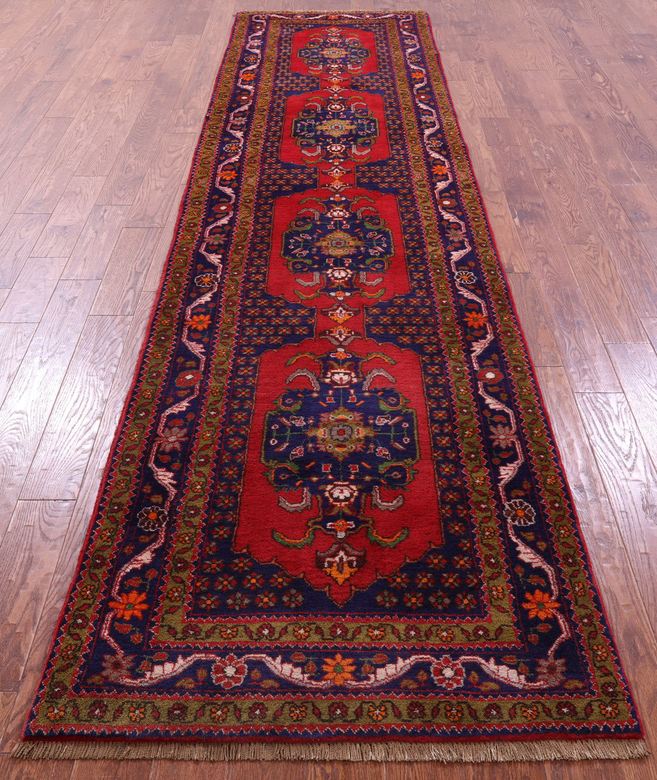 Persian Tabriz Handmade Wool Rug - 3' 5" X 13' 5" - Golden Nile